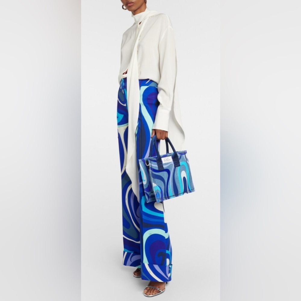 Emilio Pucci Marmo Denim Tote Bag Small NWT - Picture 7 of 12